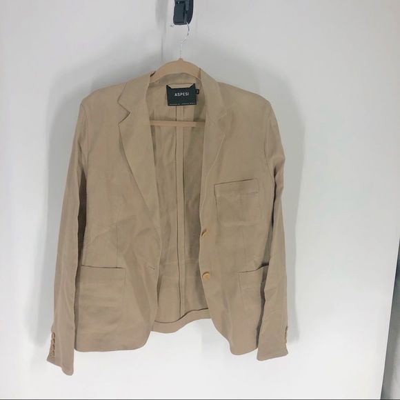 Aspesi Samuraki Single Breasted Linen Blazer Sz 46 - Picture 9 of 11